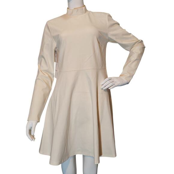 Sunday Best Dresses & Skirts - Sunday Best Freedance Mock Neck Mini Dress NWT L Vintage White Aritzia